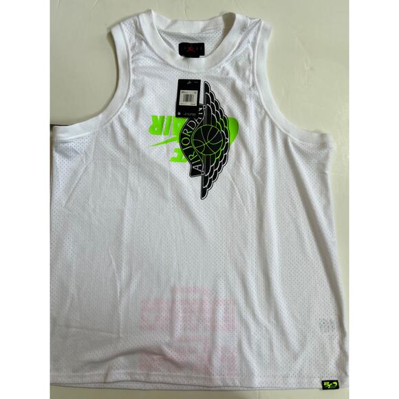 Nike Jordan Air Jumpman Mesh Jersey Wings Men's Tank White BQ8479 100 Size 2XL - Picture 9 of 15